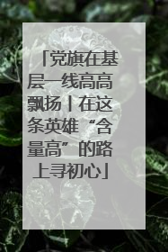 党旗在基层一线高高飘扬丨在这条英雄“含量高”的路上寻初心